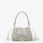 FENDI Mamma Baguette Medium White printed elaphe bag